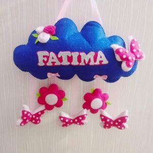 Butterflies and cloud name plate