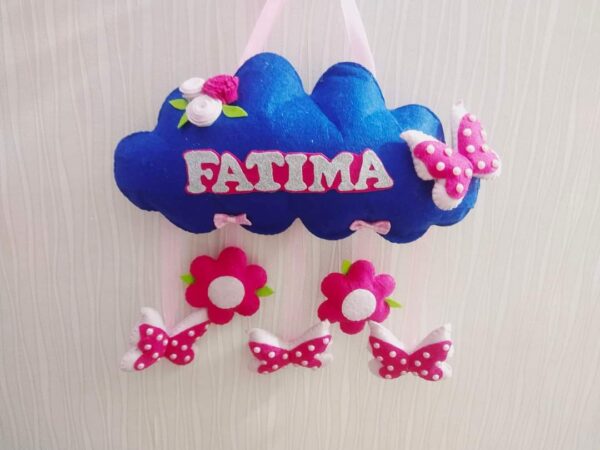 Butterflies and cloud name plate